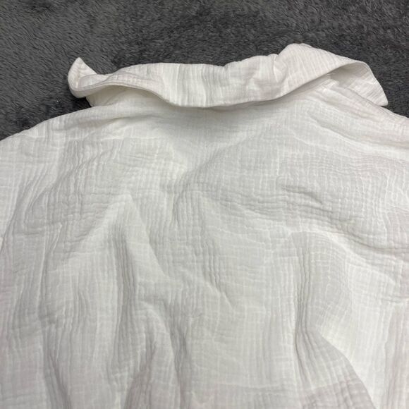 BTFL-life Size XS White Cotton Romper w/ Belt, buttons and adjustable waist - Picture 7 of 7